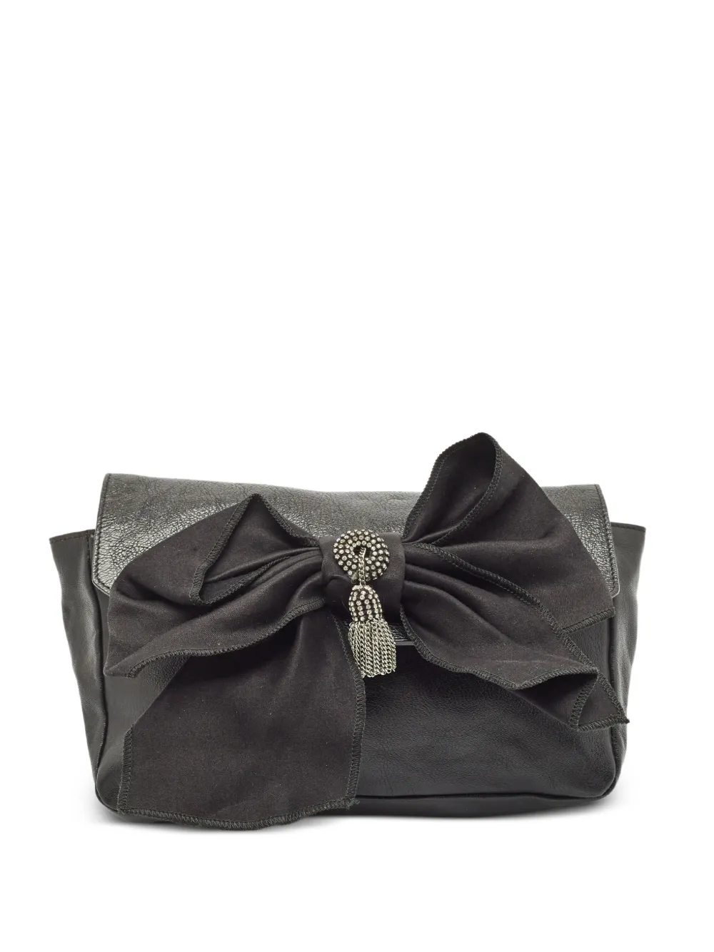 Chloé Pre-Owned bow-detail clutch bag - Nero