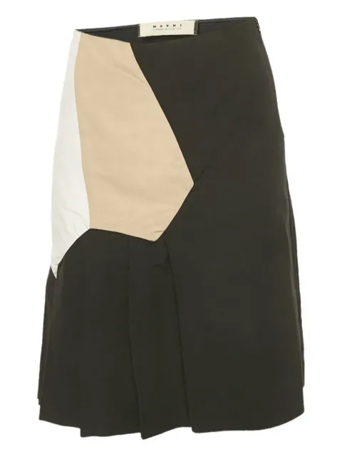 Marni Pre-Owned pleated colour-block mini skirt