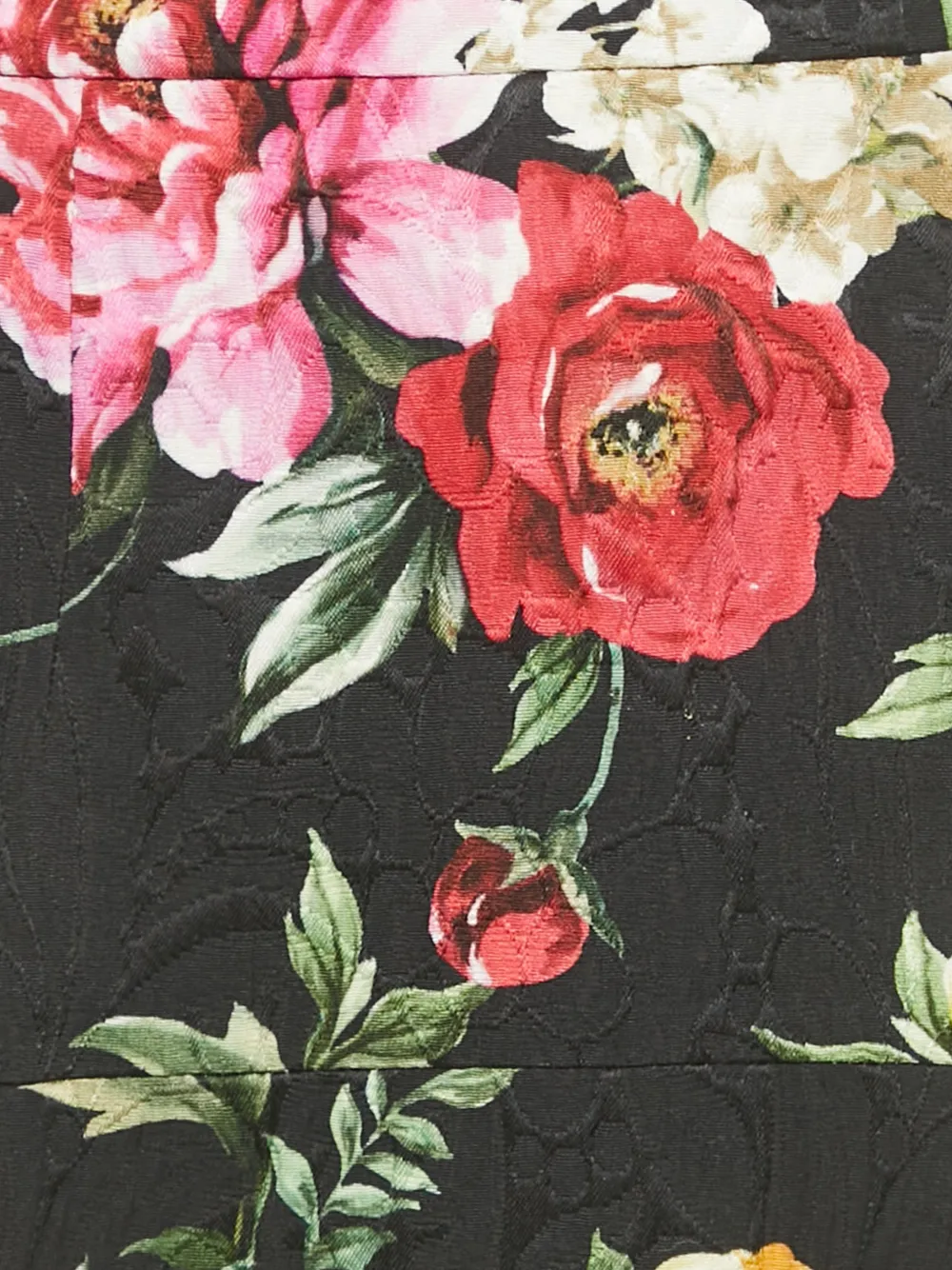 DOLCE & GABBANA Pre-owned Xs Jacquard Floral Mini Skirt In Black