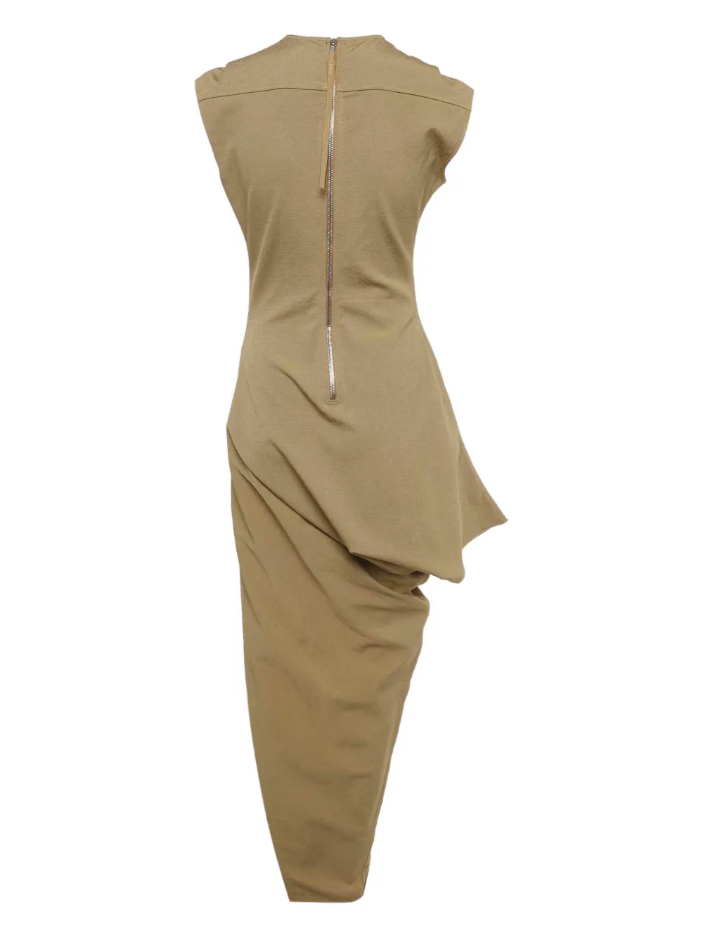 Rick Owens sleeveless asymmetric midi dress - Beige