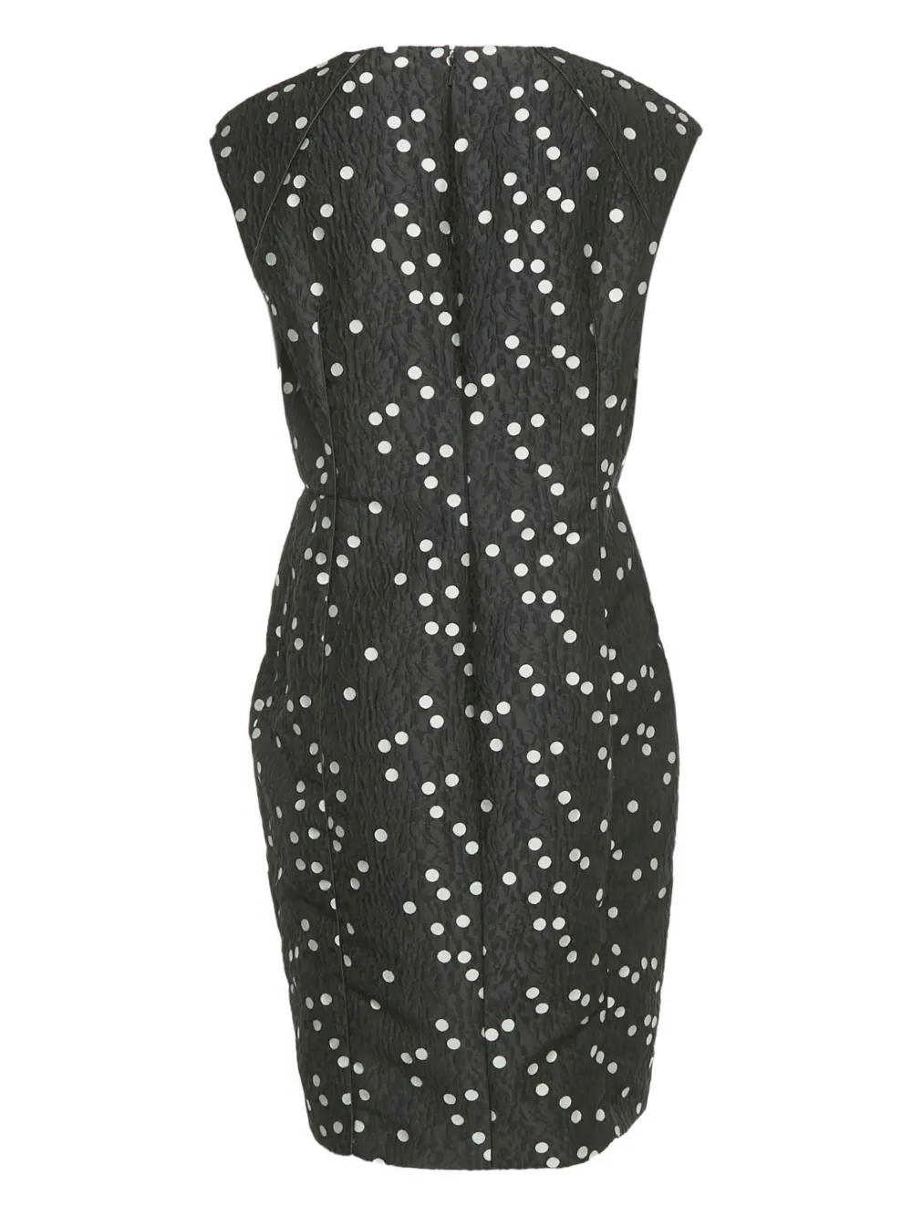 Carolina Herrera Vintage jacquard polka dot dress - Zwart