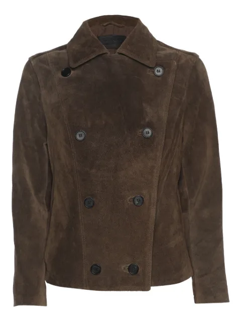 AllSaints double-breasted suede jacket