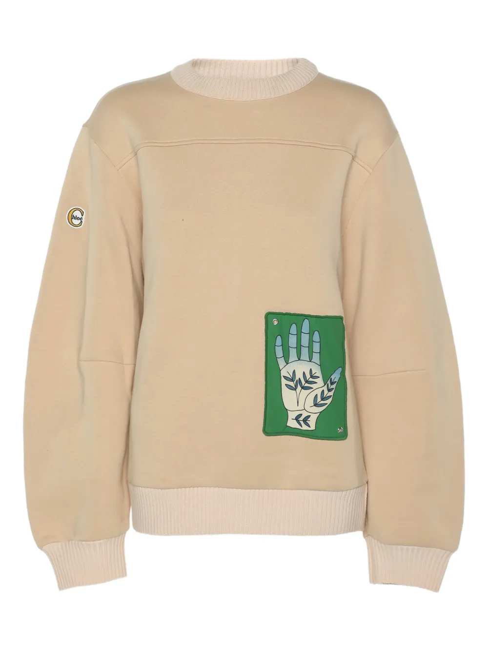 Pre-owned Chloé Graphic-patch Sweatshirt In Neutral