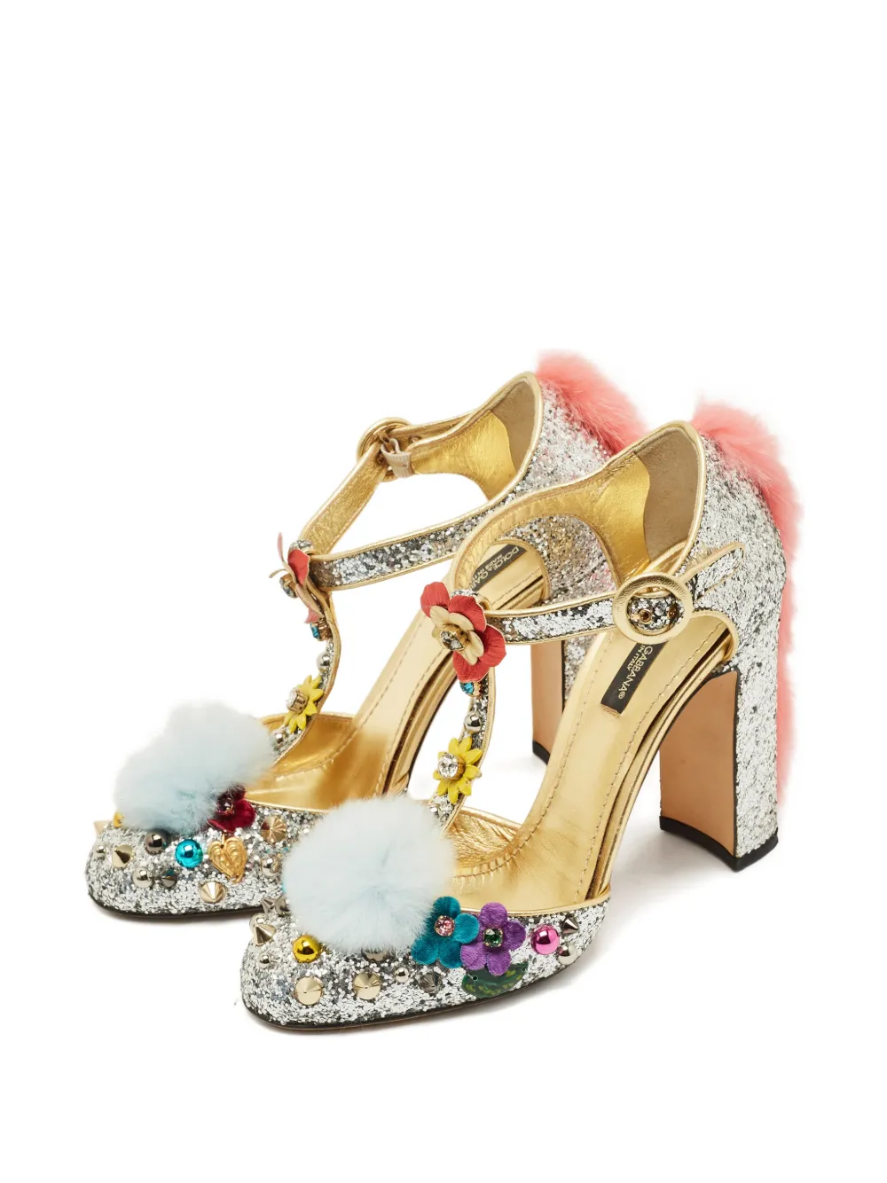 Dolce & Gabbana Pre-Owned Vally glittered pumps - Zilver