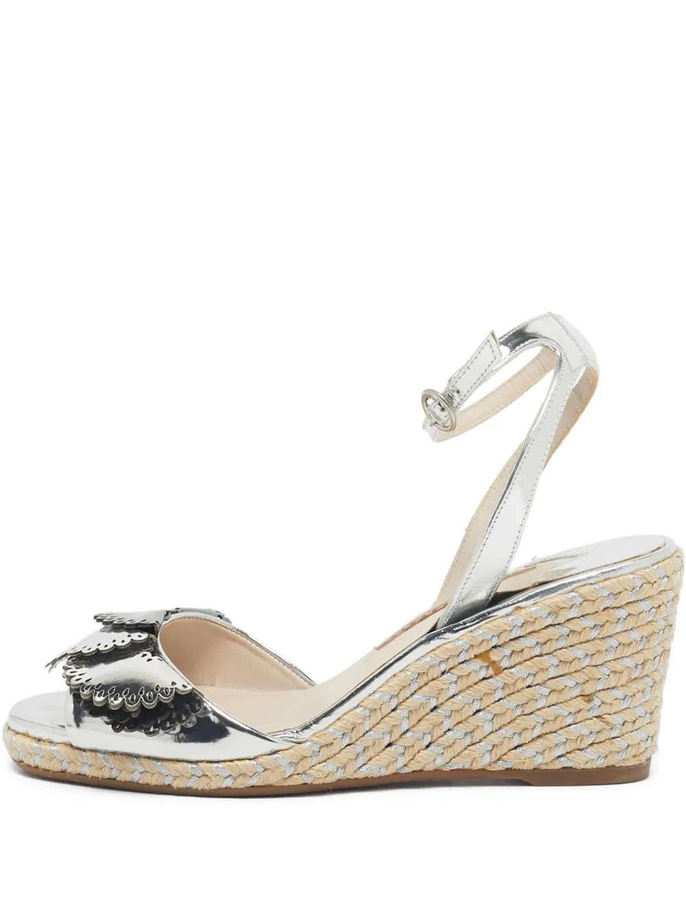 Sophia Webster ruffled espadrille sandals - Argento