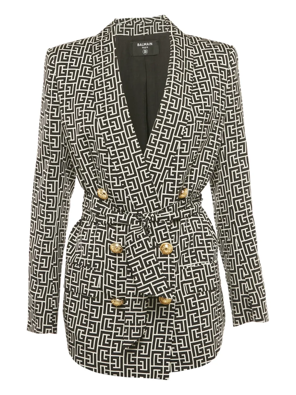 Balmain Pre-Owned Blazer doppiopetto con monogramma - Nero