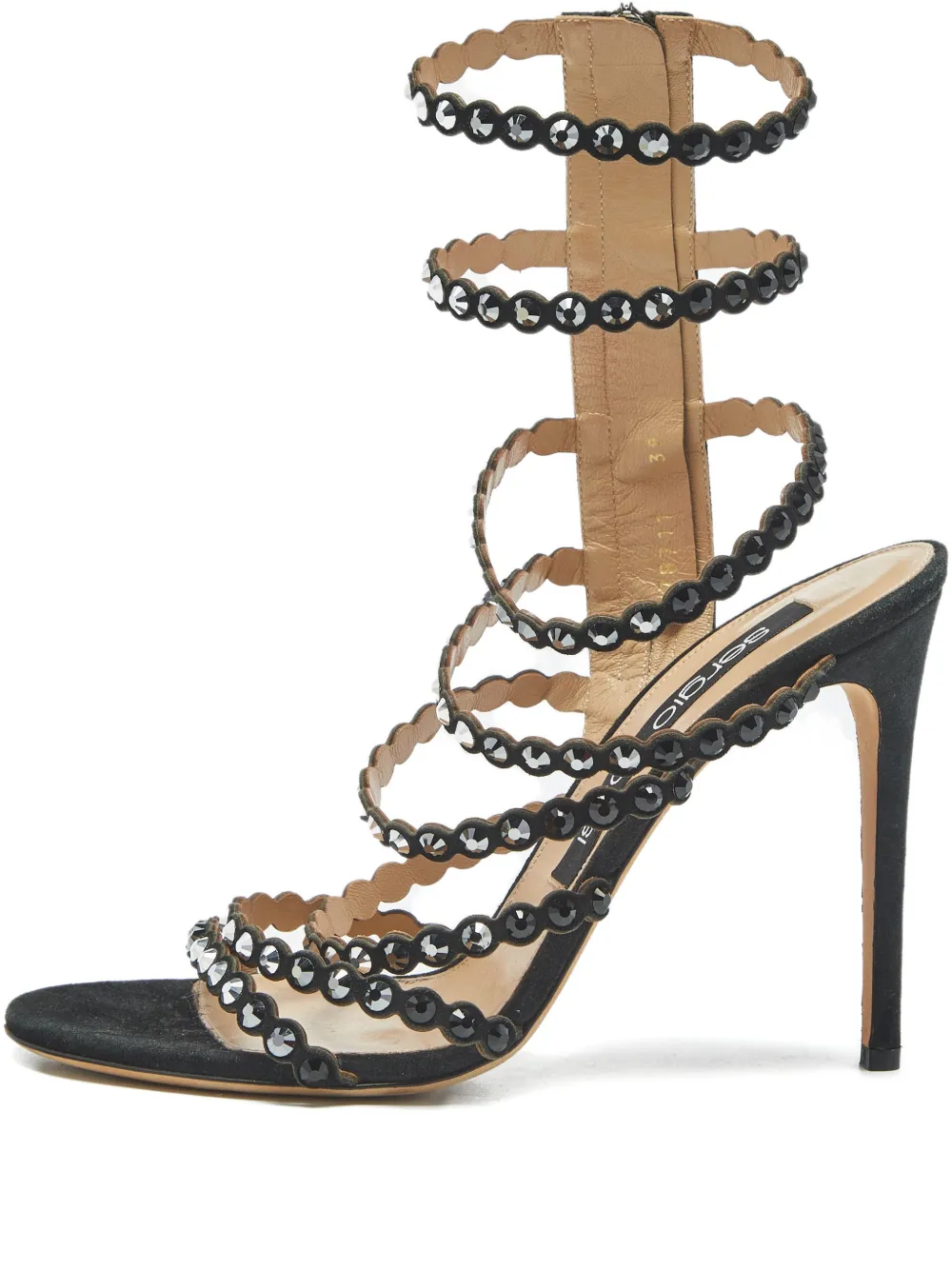 Sergio Rossi crystal-embellished sandals - Schwarz
