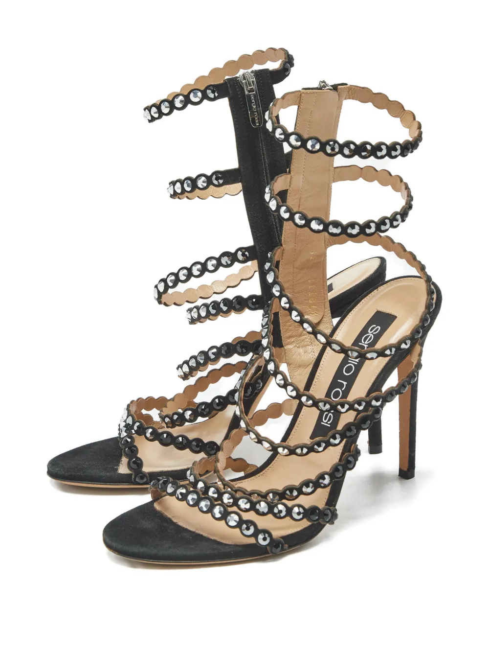 Sergio Rossi crystal-embellished sandals - Zwart