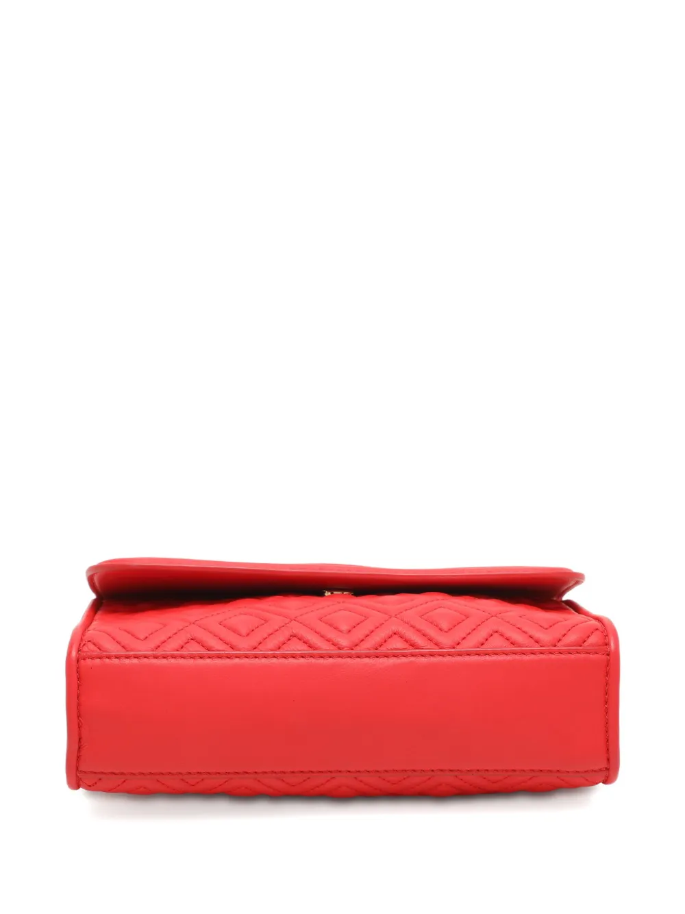 Pre-owned Tory Burch Fleming Quilted Leather Cross Body Bag In Red