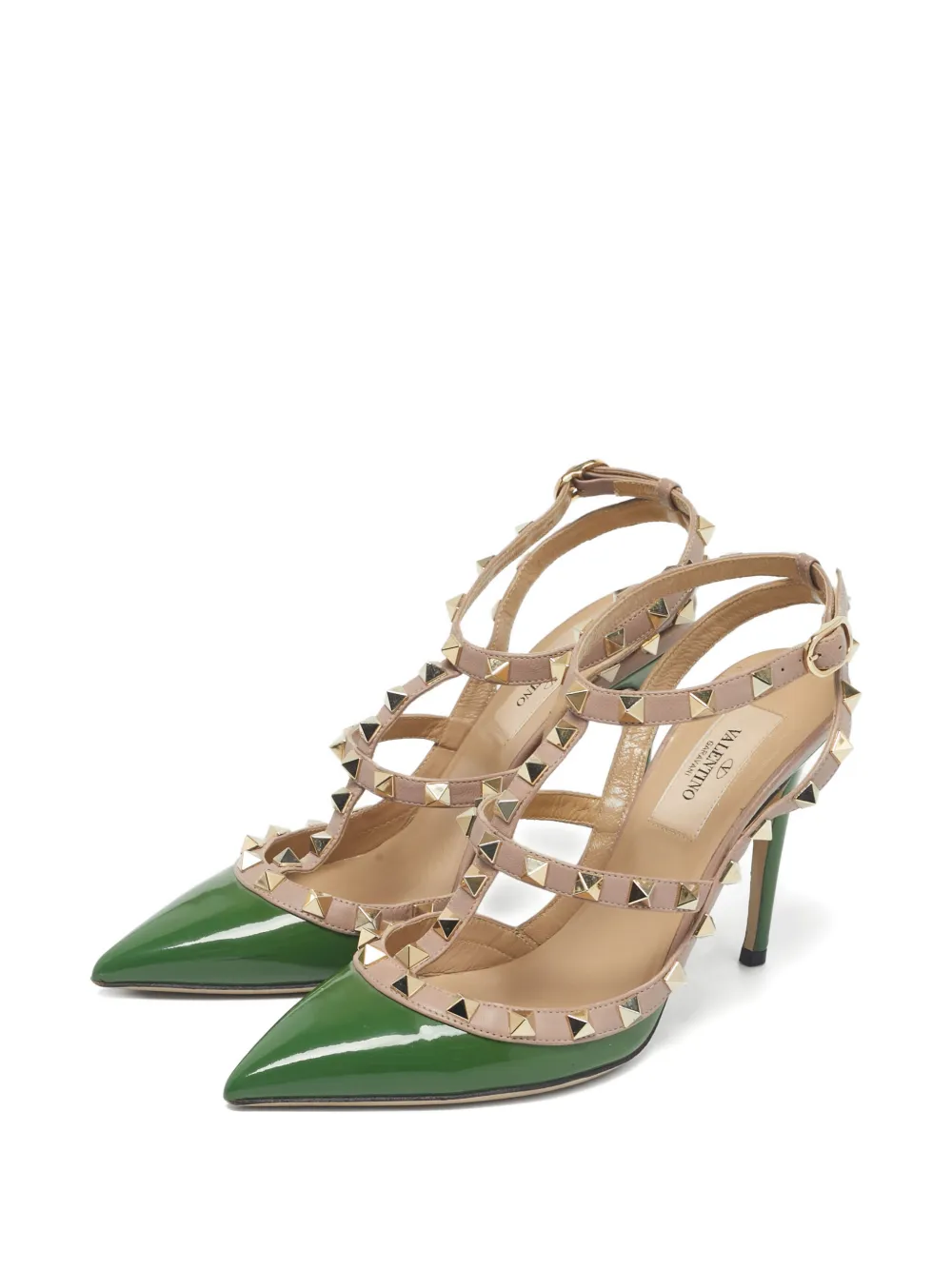 Valentino Garavani Pre-Owned Rockstud strap pumps - Beige