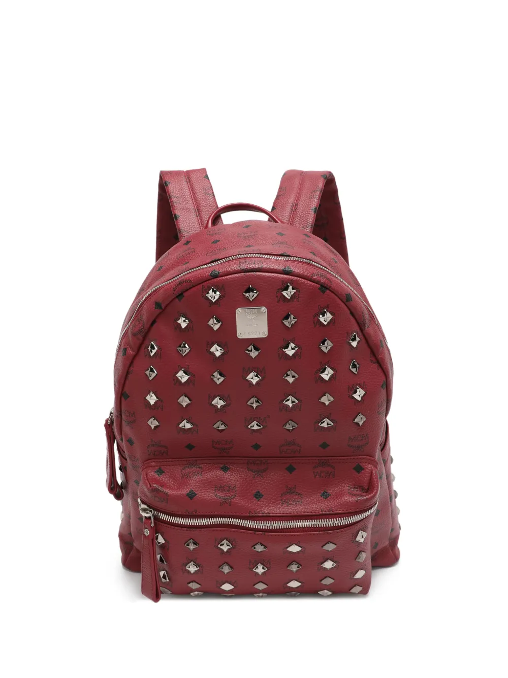 MCM Pre-Owned Zaino con borchie - Rosso