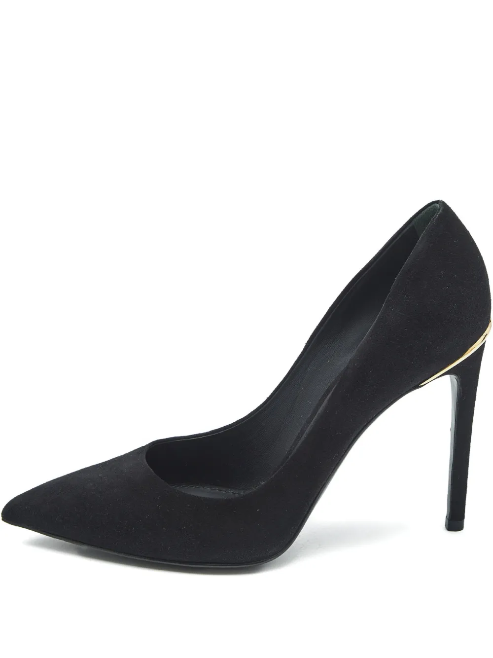 Pre-owned Louis Vuitton Pointed-toe Suede Pumps In Black