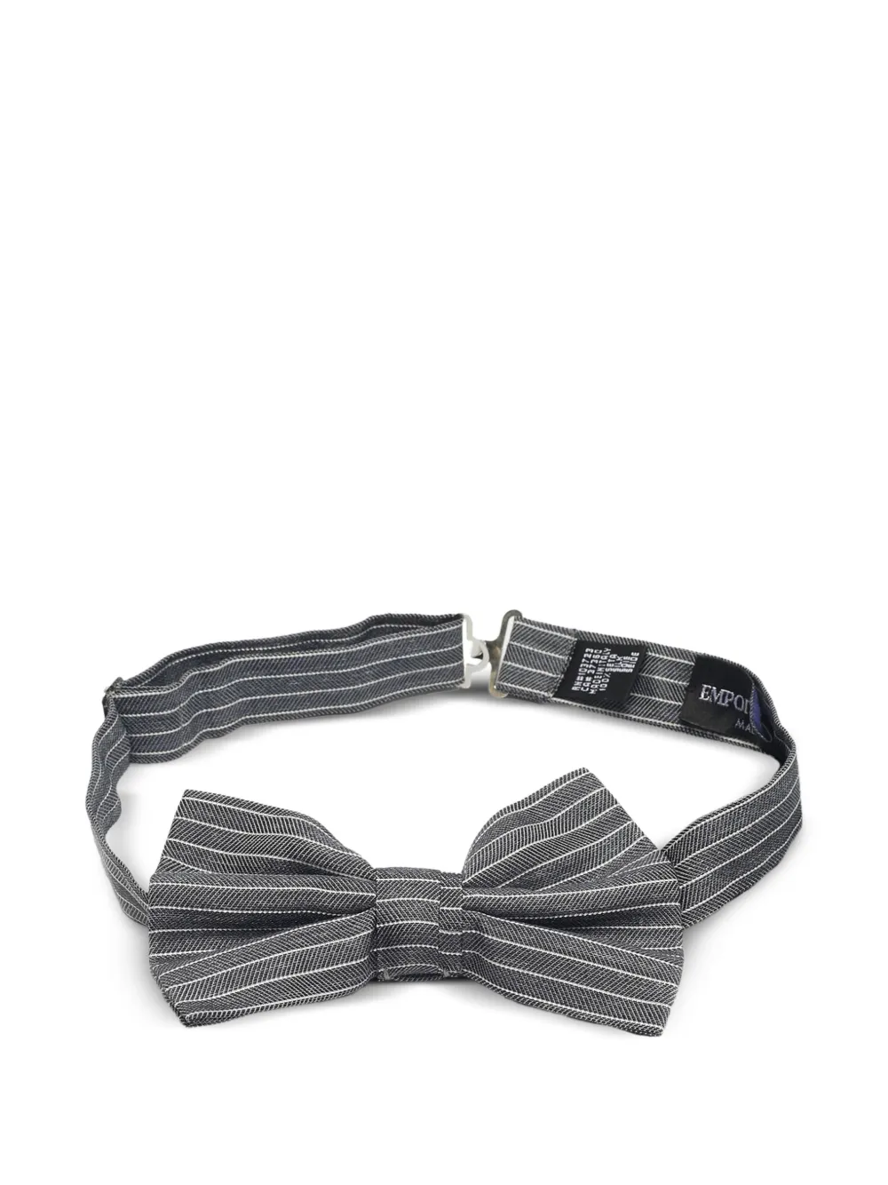 Emporio Armani Pre-Owned striped cotton bow tie - Grigio