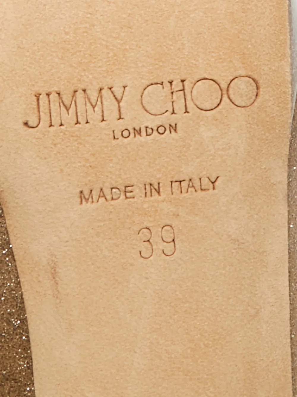 Jimmy Choo Pre-Owned peep-toe leather platform pumps - Goud