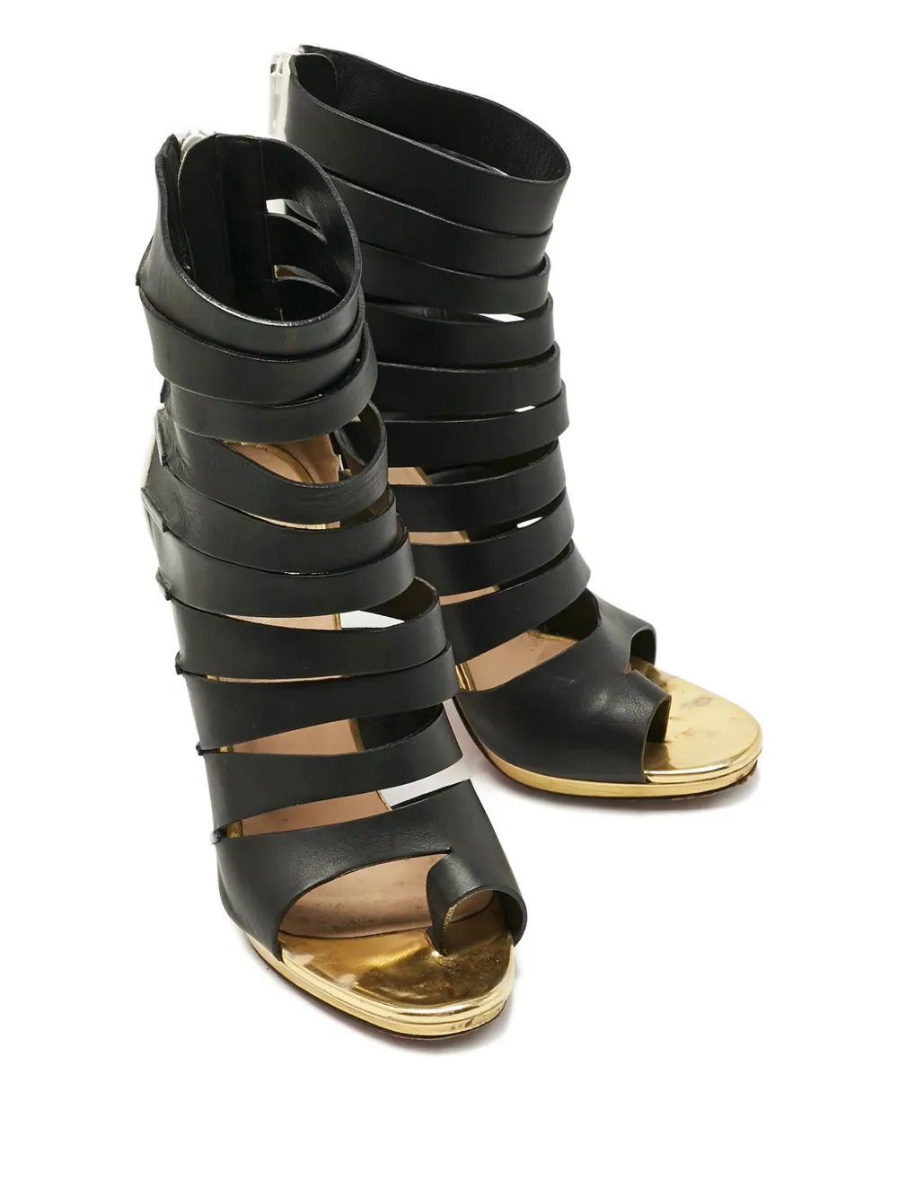 Christian Louboutin Pre-Owned strappy heel boots - Zwart