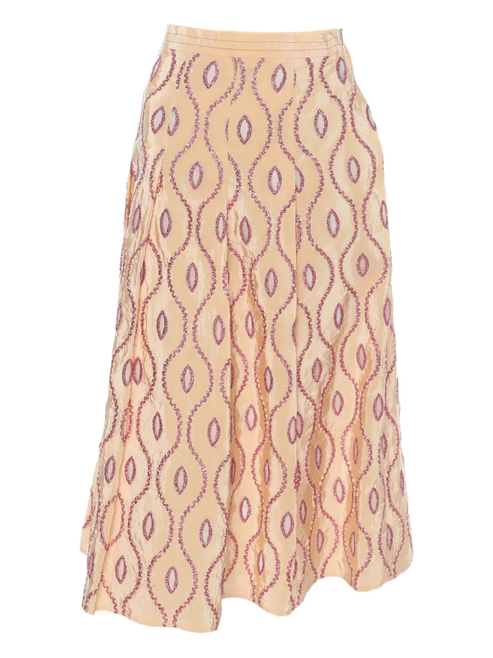Pre-owned Marni Eyelets-embroidered Midi Skirt In Neutral