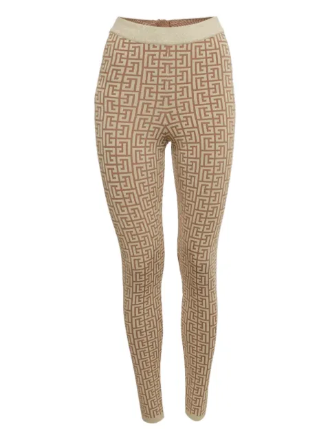 Balmain Pre-Owned monogram-jacquard leggings