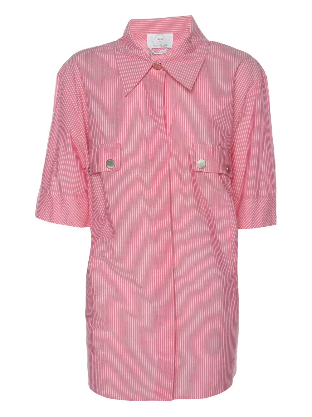 Marina Rinaldi Camicia a righe con bottoni - Rosa