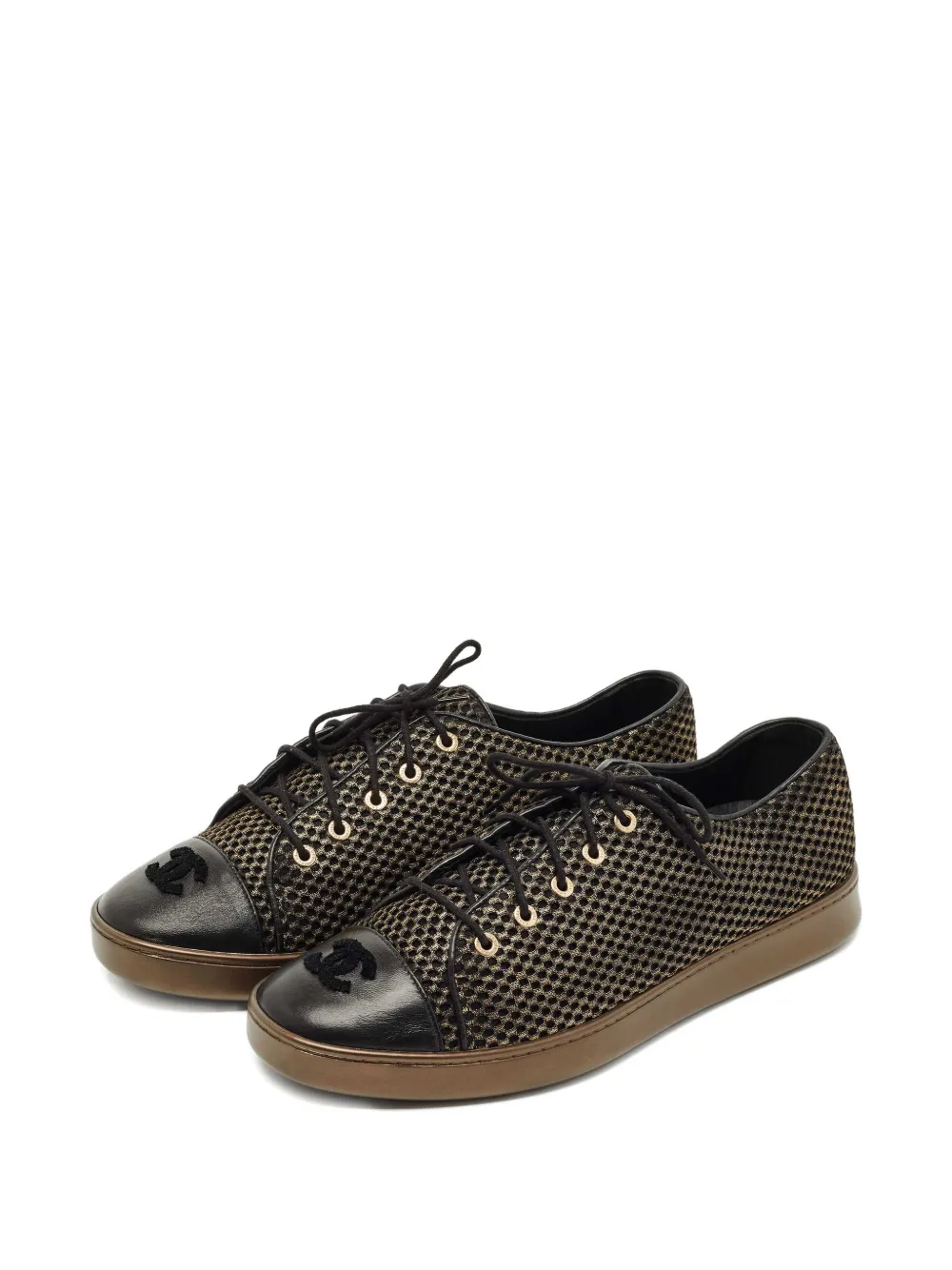 CHANEL Pre-Owned CC mesh sneakers - Zwart