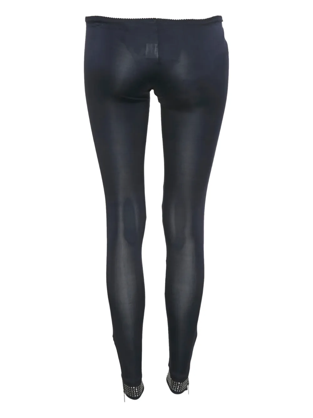 Elisabetta Franchi studded-hem leggings - Blauw