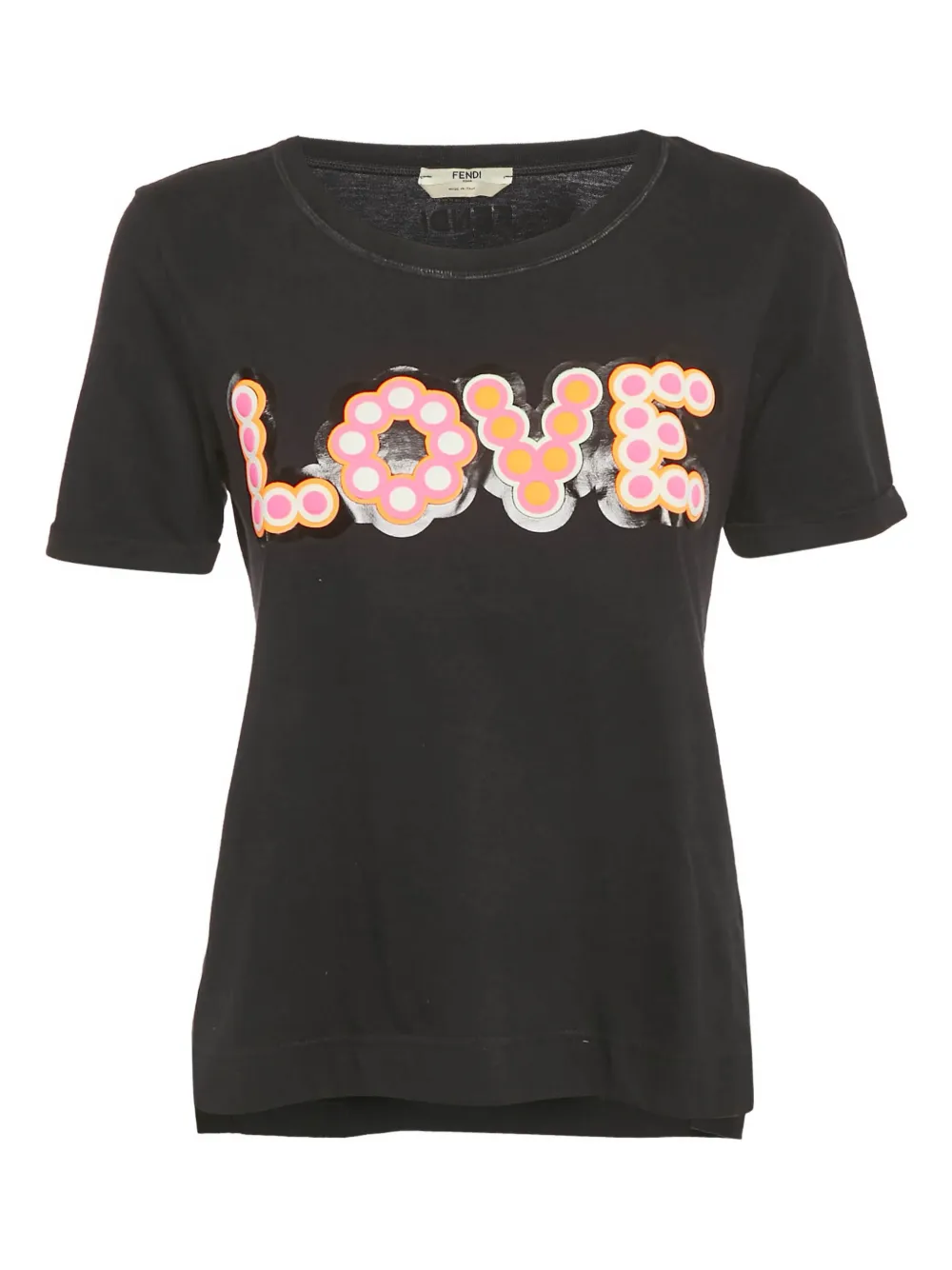 Fendi Pre-Owned Love-appliqué T-shirt - Nero