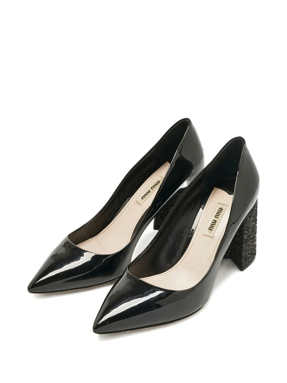 Miu Miu Pre-Owned Pumps met blokhak - Zwart