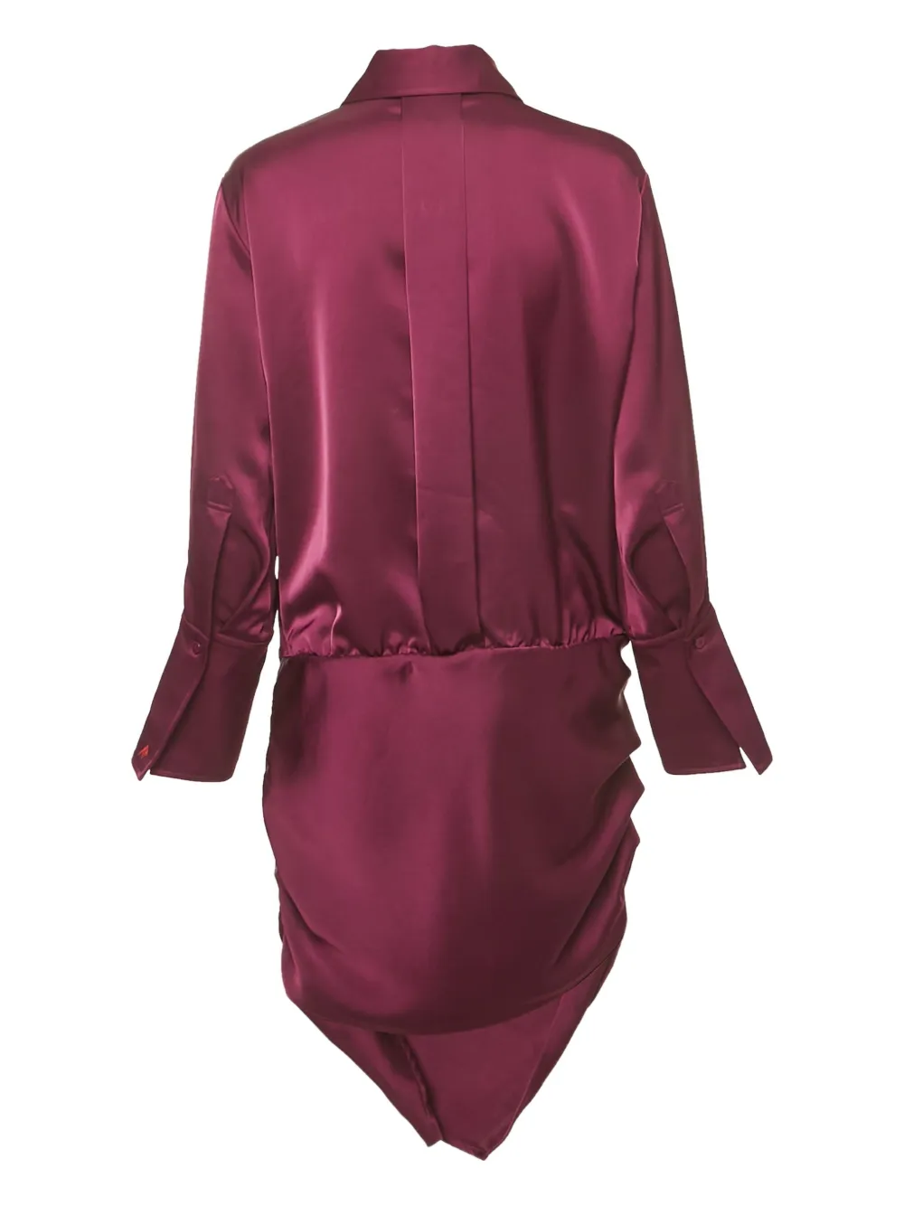 The Attico ruched satin minidress - Paars