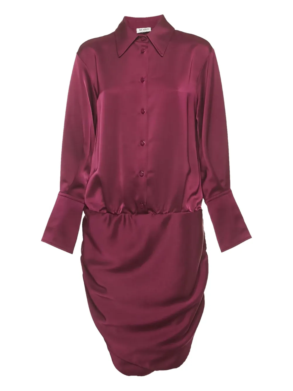 The Attico ruched satin minidress - Viola