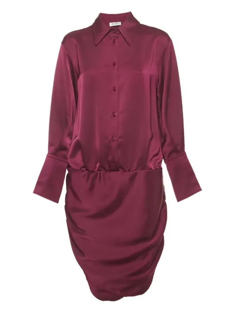 The Attico ruched satin minidress