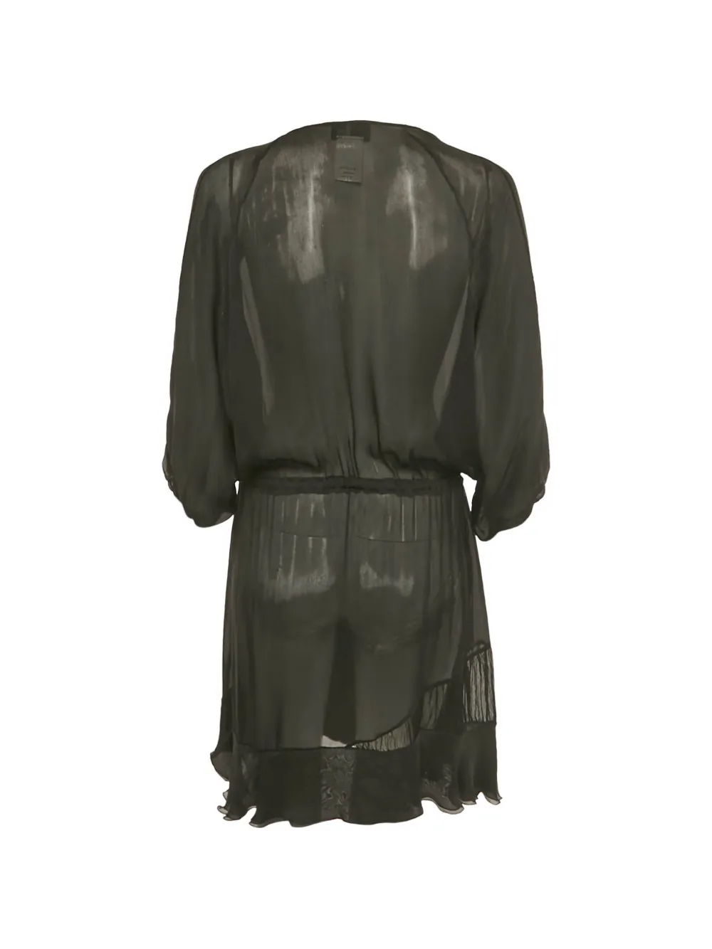 Just Cavalli mini ruffled silk dress - Zwart