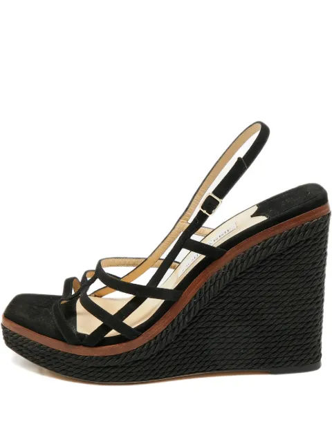 Jimmy Choo Pre-Owned caged suede wedge sandals