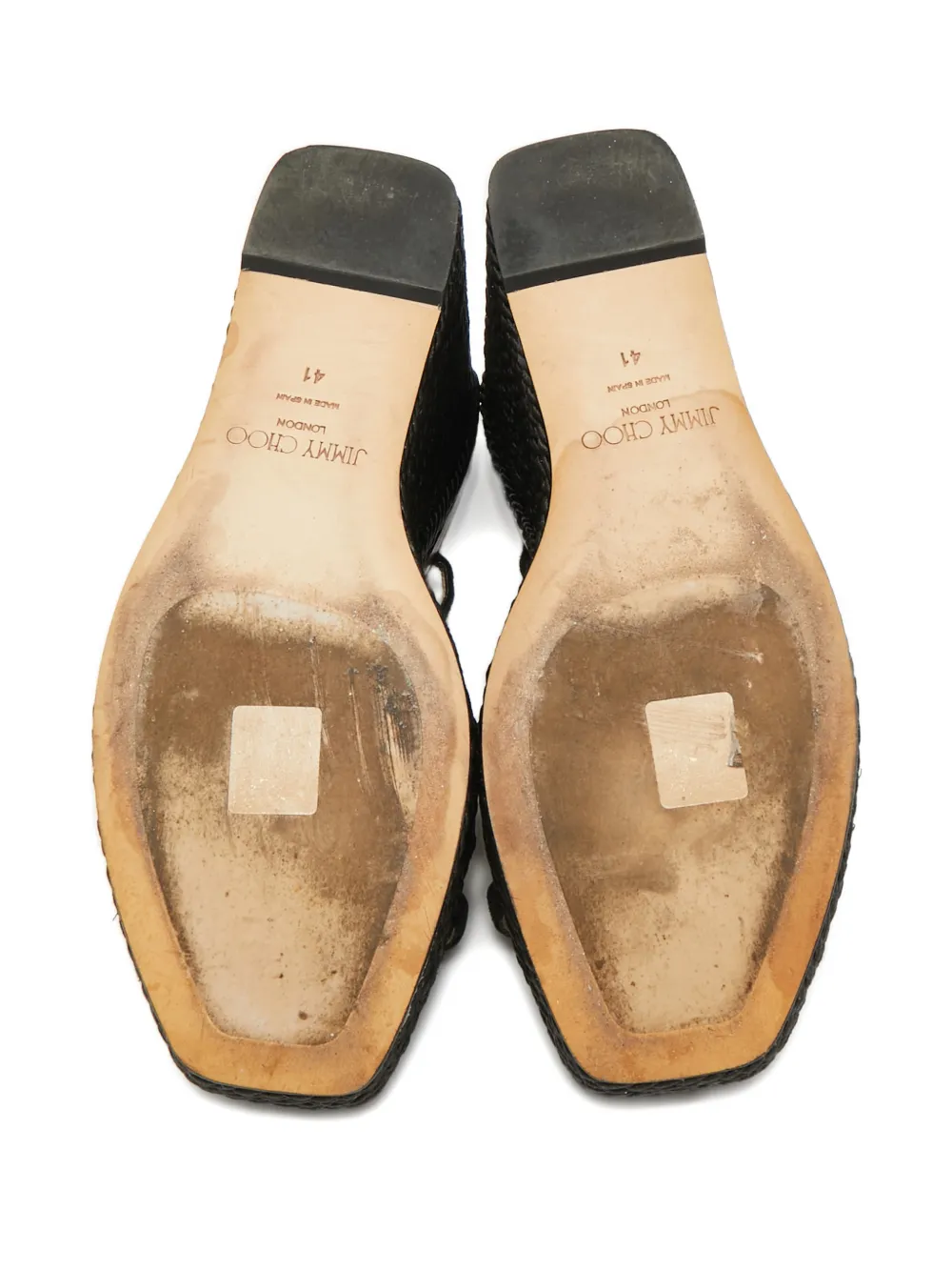 Jimmy Choo Pre-Owned caged suede wedge sandals - Zwart