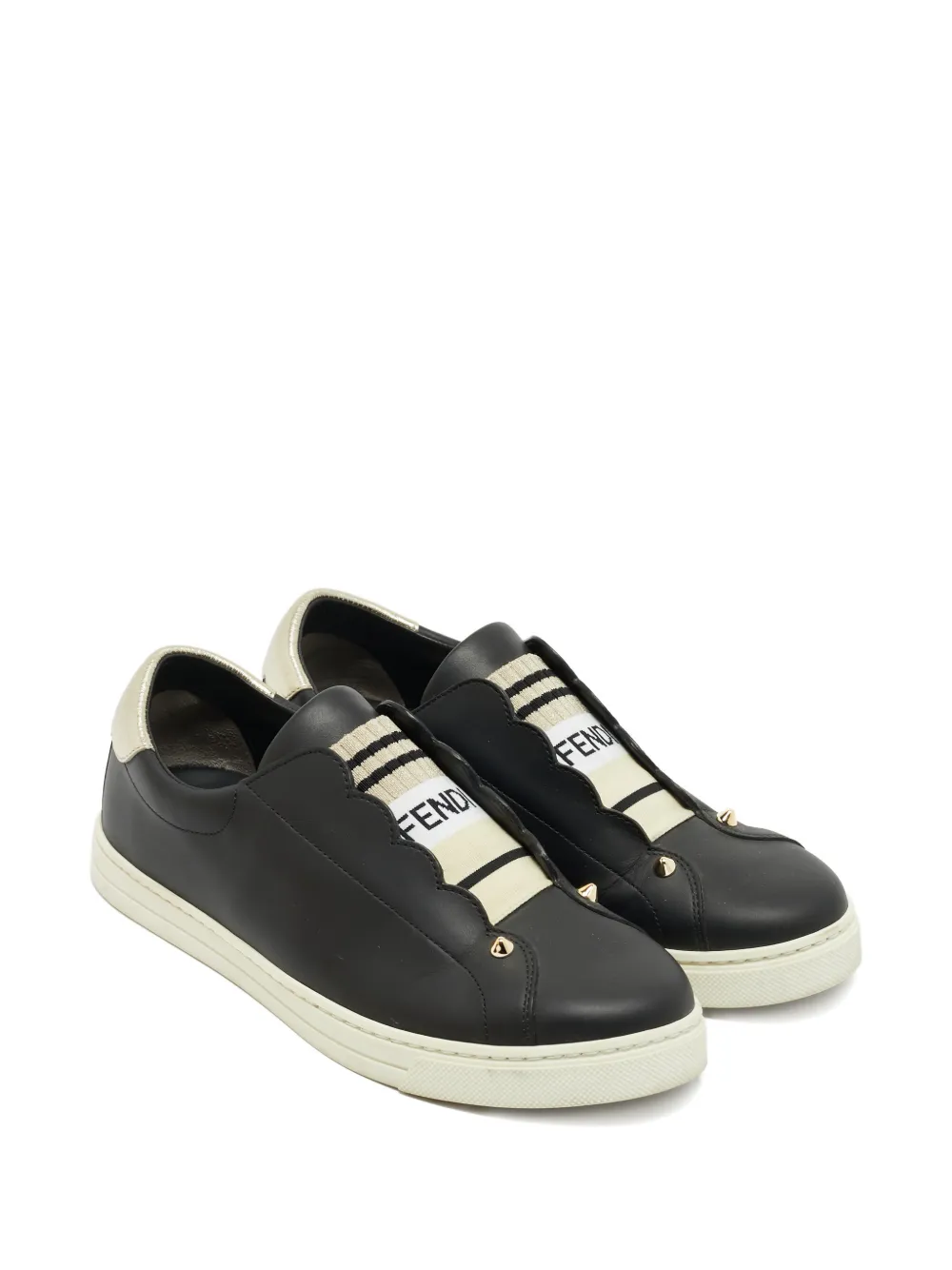 Fendi Pre-Owned Rockoclick leather sneakers - Zwart