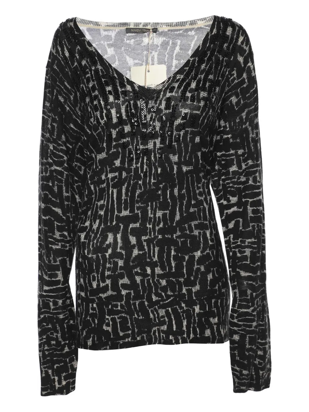 Marina Rinaldi Maglione con scollo ampio - Nero