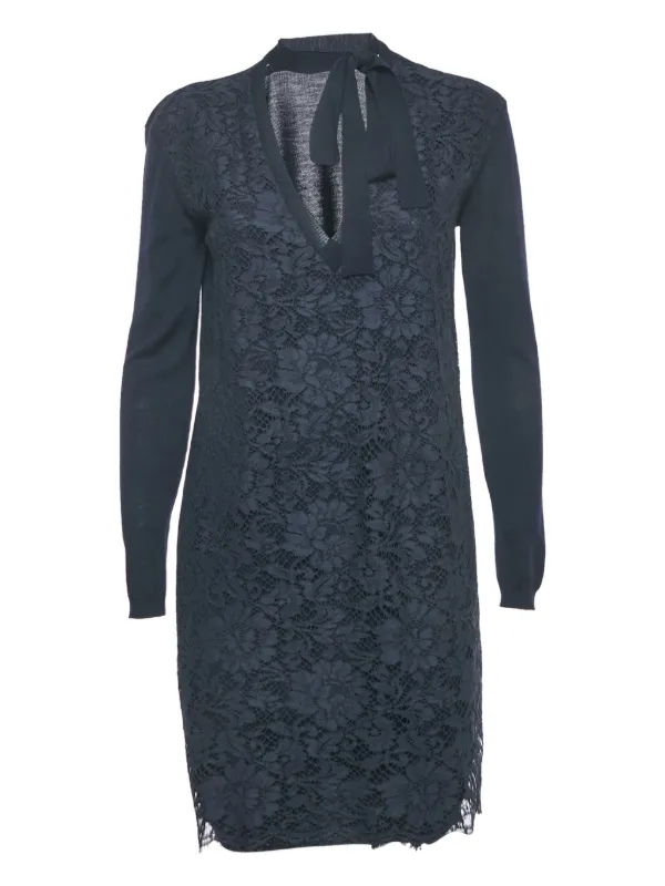 chinese dress ladies Valentino Lace Slip Dress in Dusty Blue