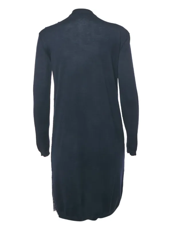 valentino long sleeve lace dress Feather-Trim Draped Lace Long-Sleeve Maxi Dress