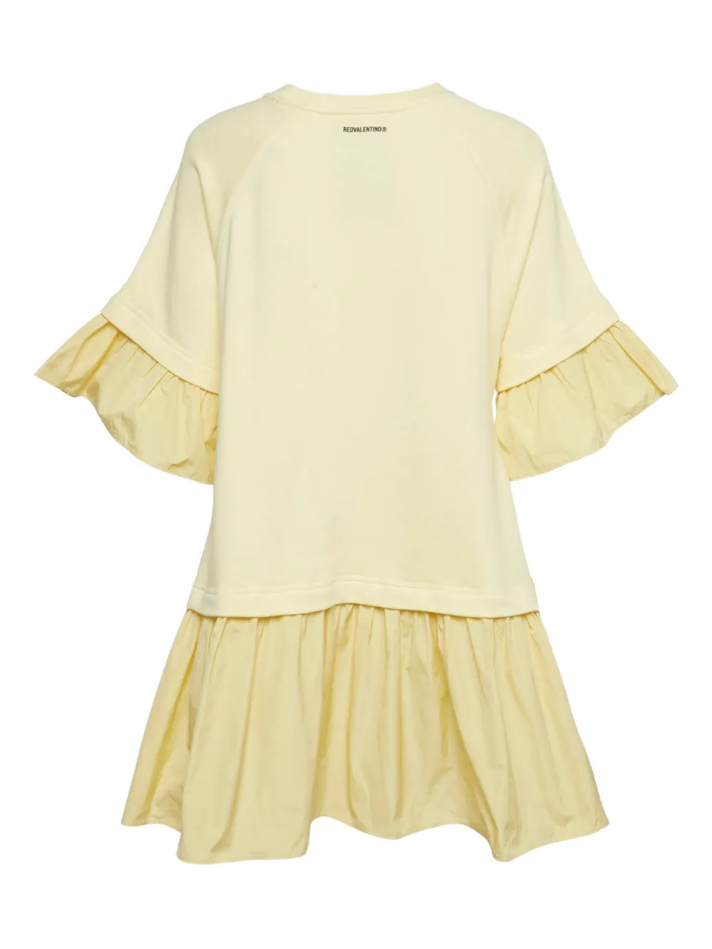 Valentino Pre-Owned ruffled asymmetrical mini dress - Geel