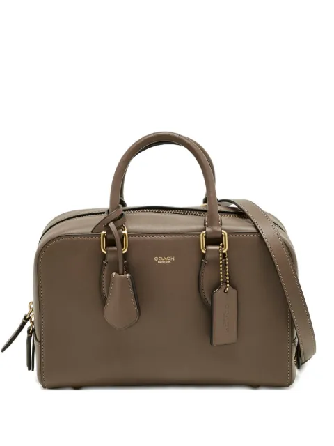 Coach logo leather tote bag