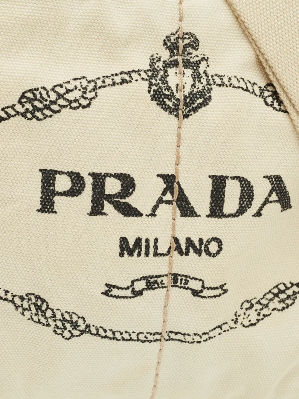 Pre-owned Prada Small Canapa Tote Bag In Neutral