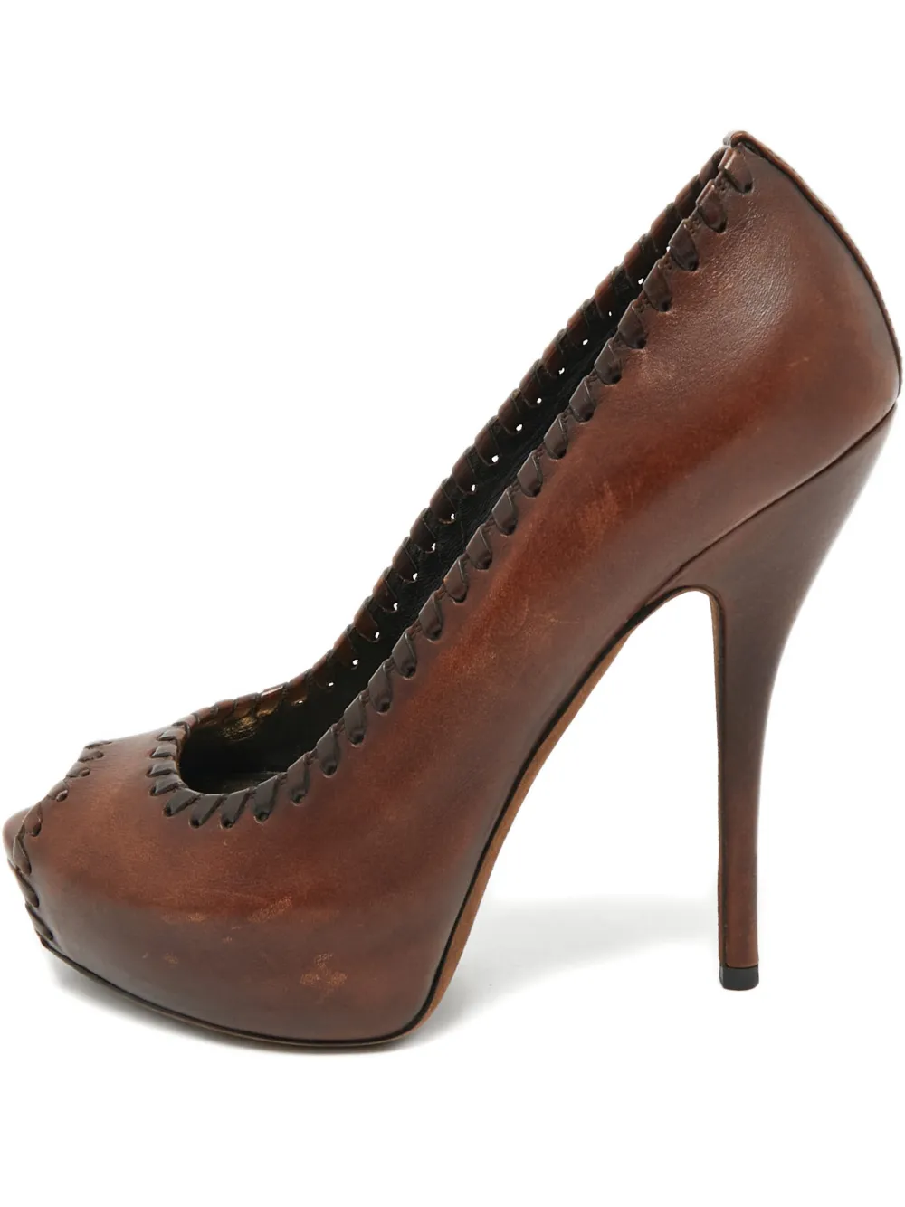 Gucci Pre-Owned peep-toe platform pumps - Braun