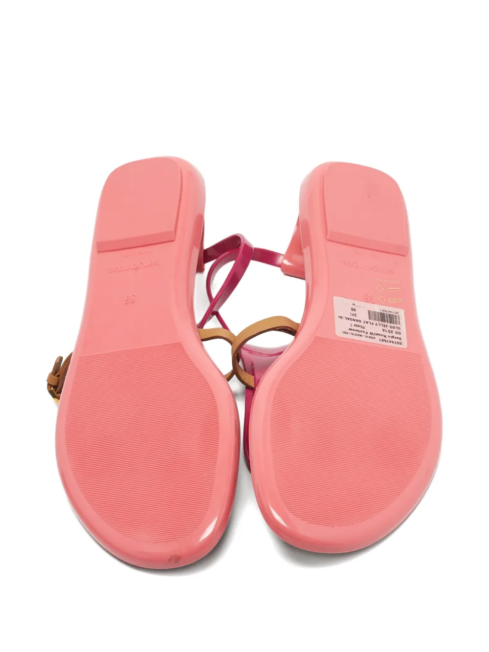 Sergio Rossi Vintage T-strap flat sandals - Roze