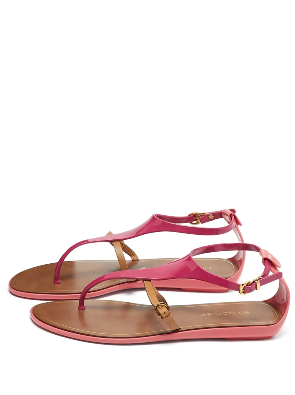 Sergio Rossi Vintage T-strap flat sandals - Rosa