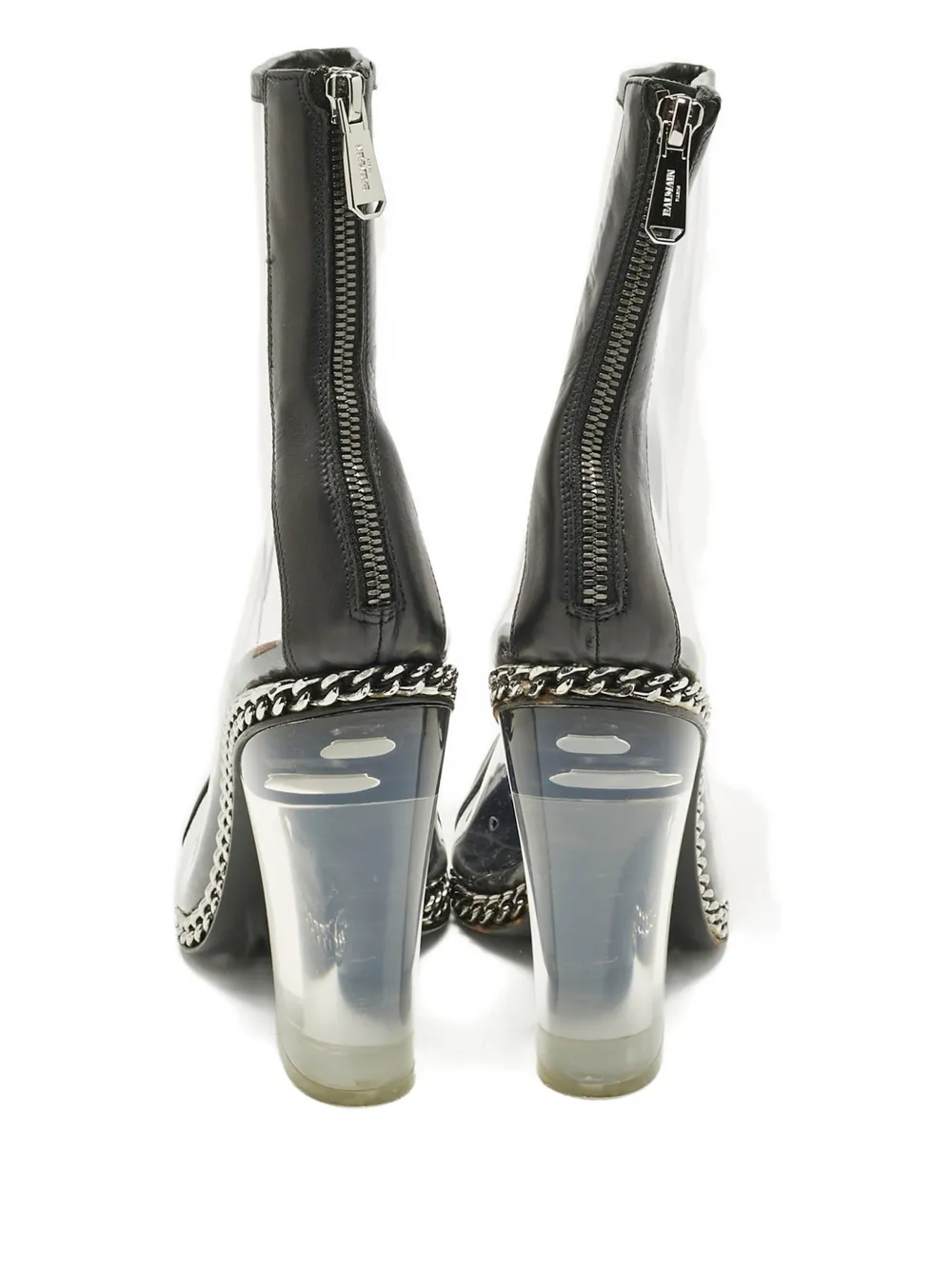 Balmain Pre-Owned chain block-heel ankle boots | Image 2