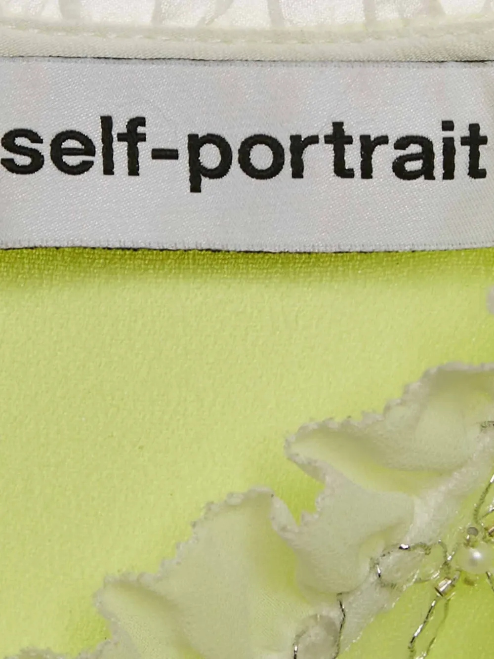 Self-Portrait embellished tulle mini dress - Groen