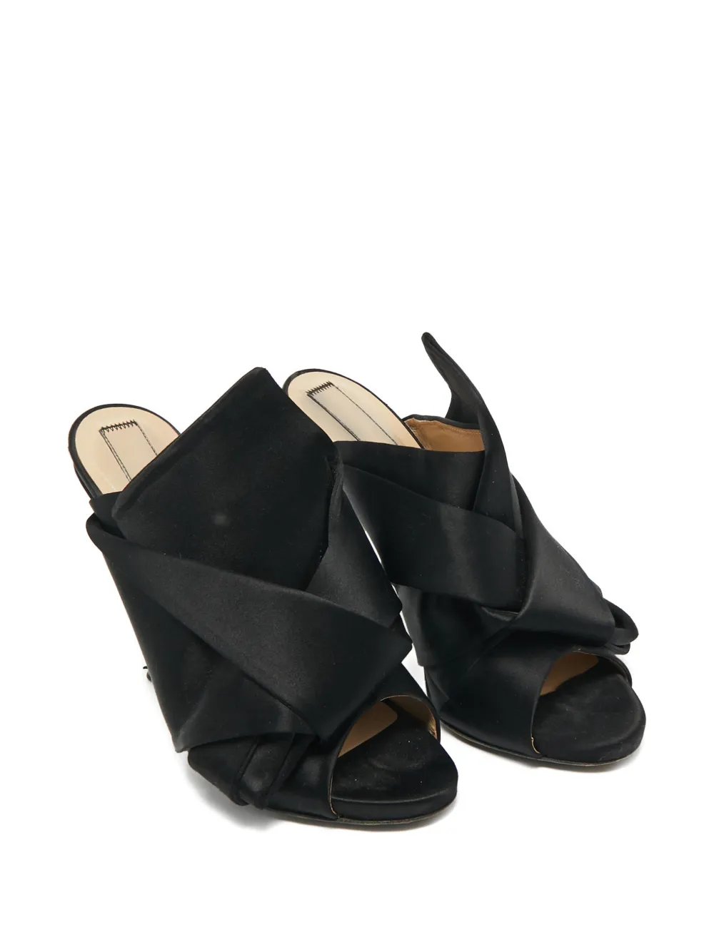 Nº21 knot satin sandals - Zwart