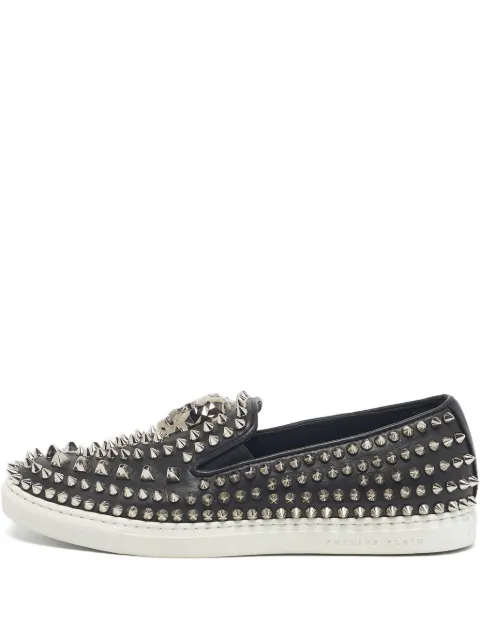 Philipp Plein Skull studded leather trainers