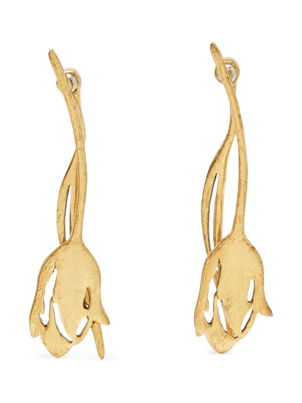 Oscar de la Renta Pre-Owned flower-detail earrings - Gold