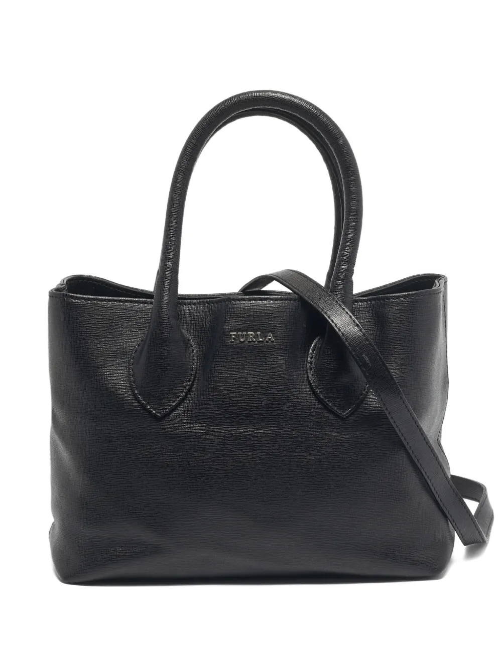Furla middle-zip leather tote bag - Nero