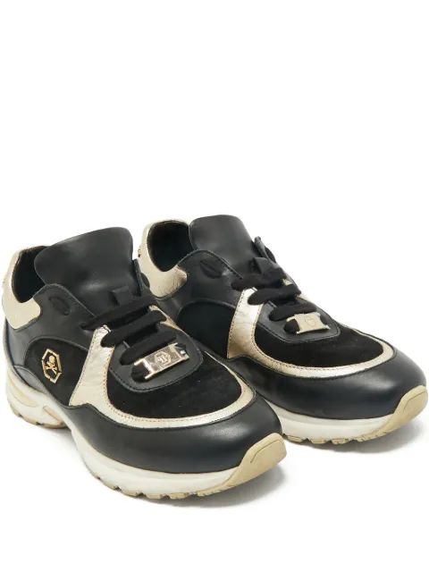 Philipp Plein skull-motif leather low-top sneakers