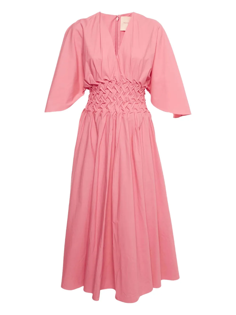 Roksanda shirring-waist midi dress - Pink